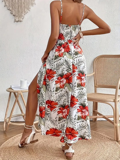 Beautiful Floral Midi Dress for Women Summer Guest