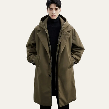 Men's Waterproof Hooded Parka Warm Long Coat