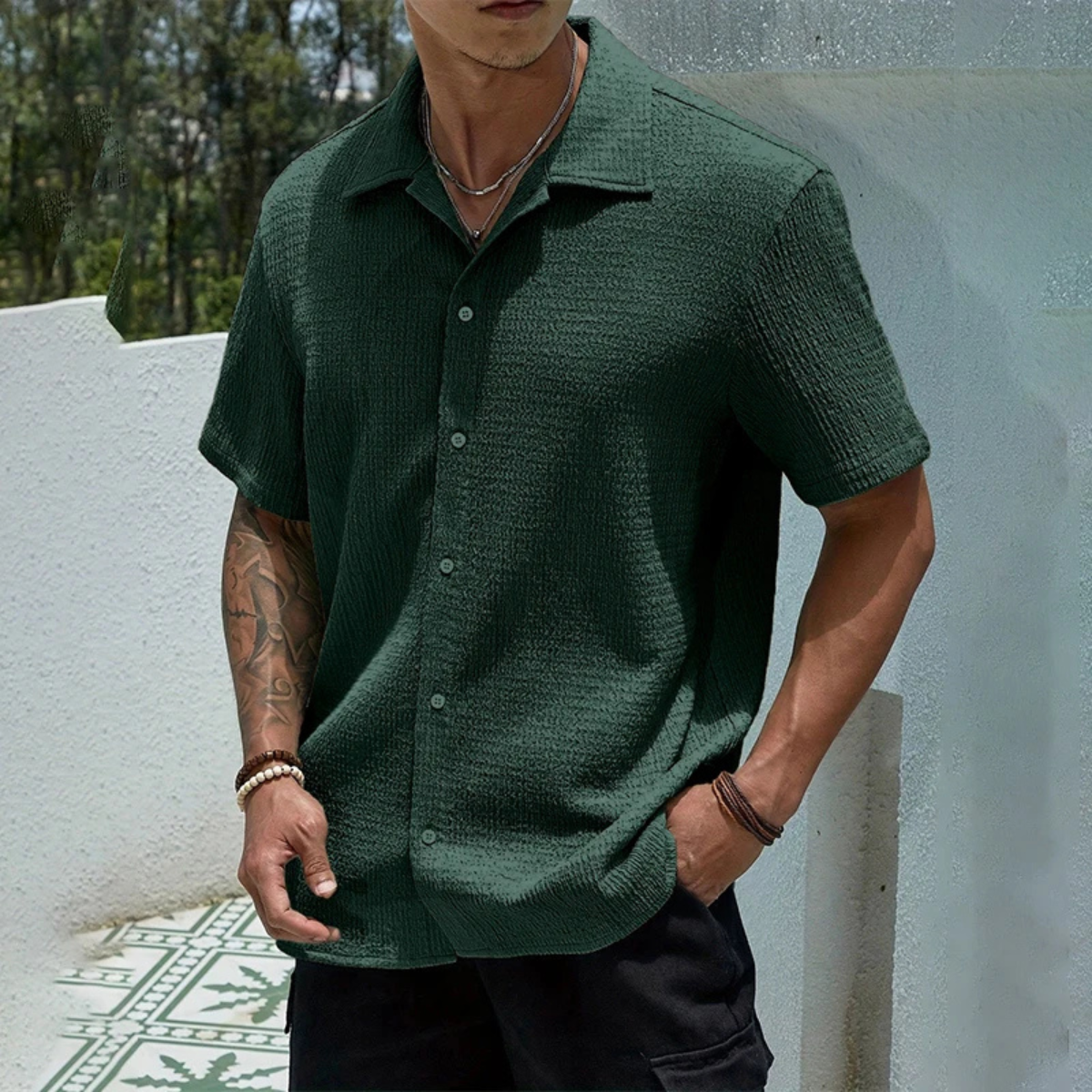 Men's Casual Button-Up Shirt