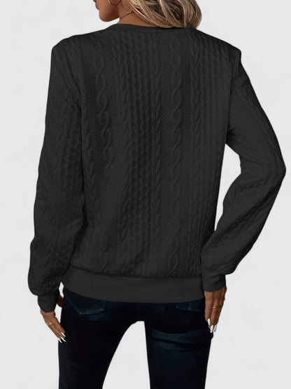 Women's Cable Knit Sweater Zip Front