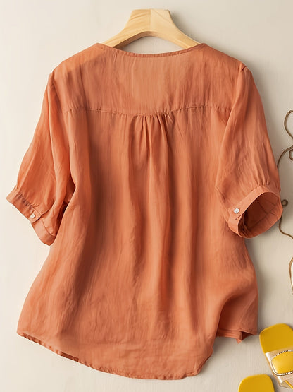Women's Relaxed Fit Embroidered Tunic Blouse