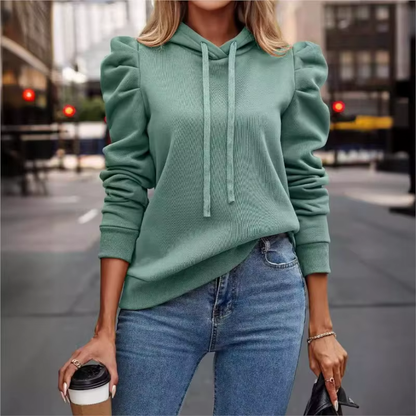 Women's Ruffle Sleeve Hoodie Pullover