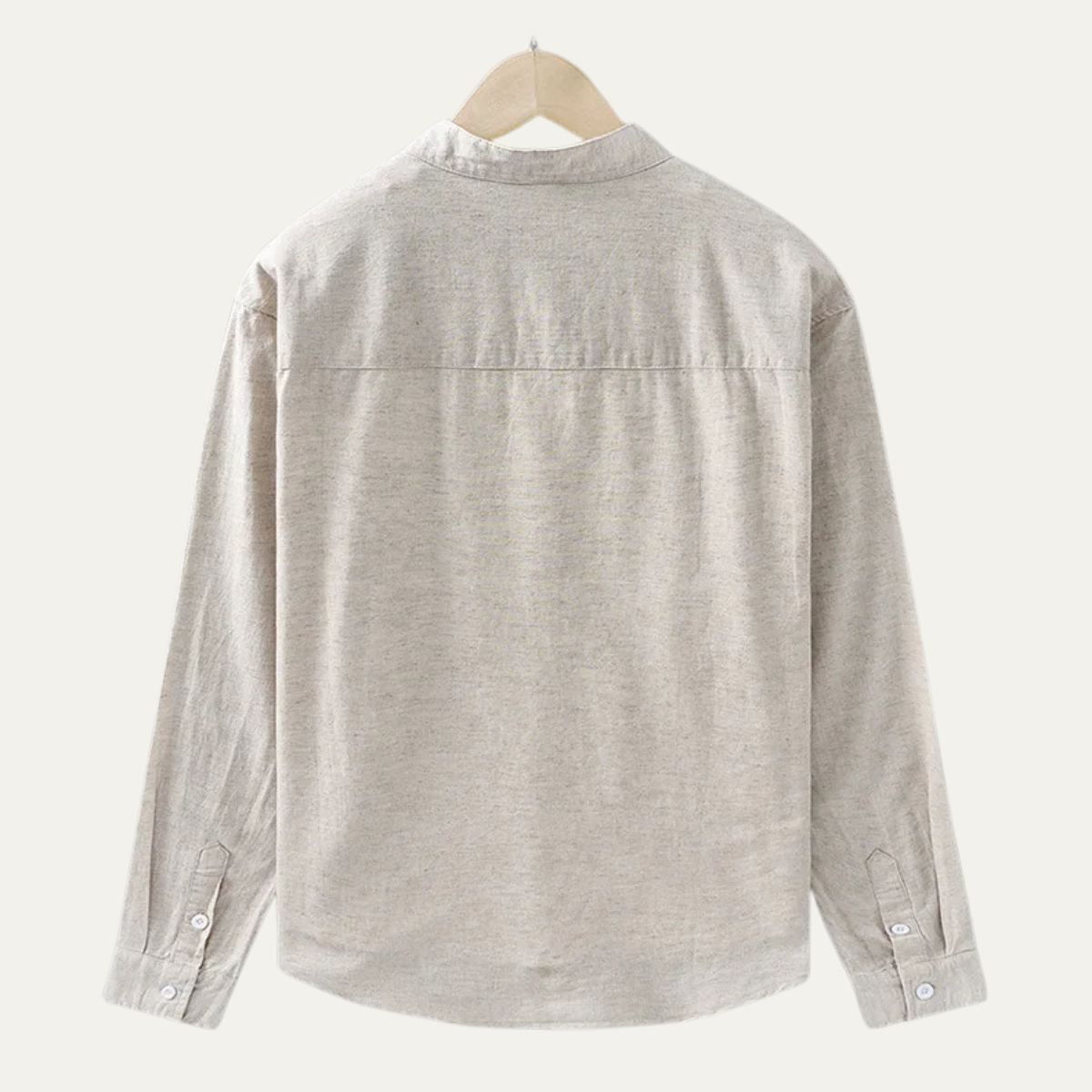 Men's Cotton Linen Shirt Loose Fit Mandarin Collar