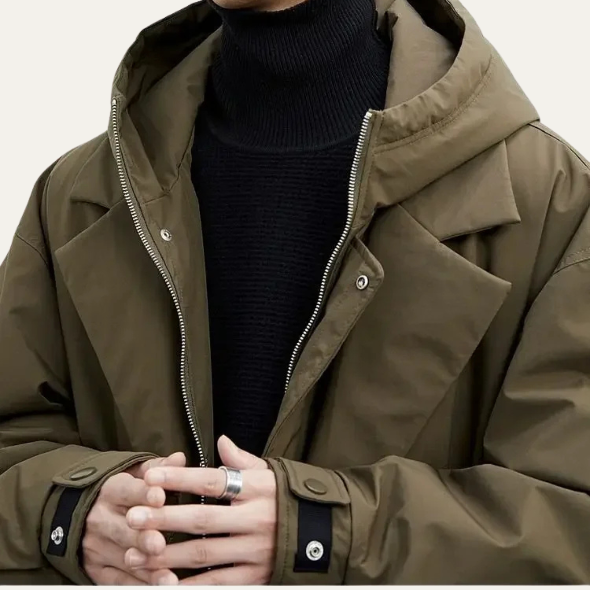 Men's Waterproof Hooded Parka Warm Long Coat