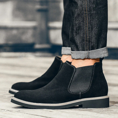 Amarone Men's Suede Chelsea Boots Black