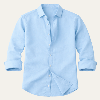 Ancona Men's Cotton Linen Shirt Lightweight - VibreMode