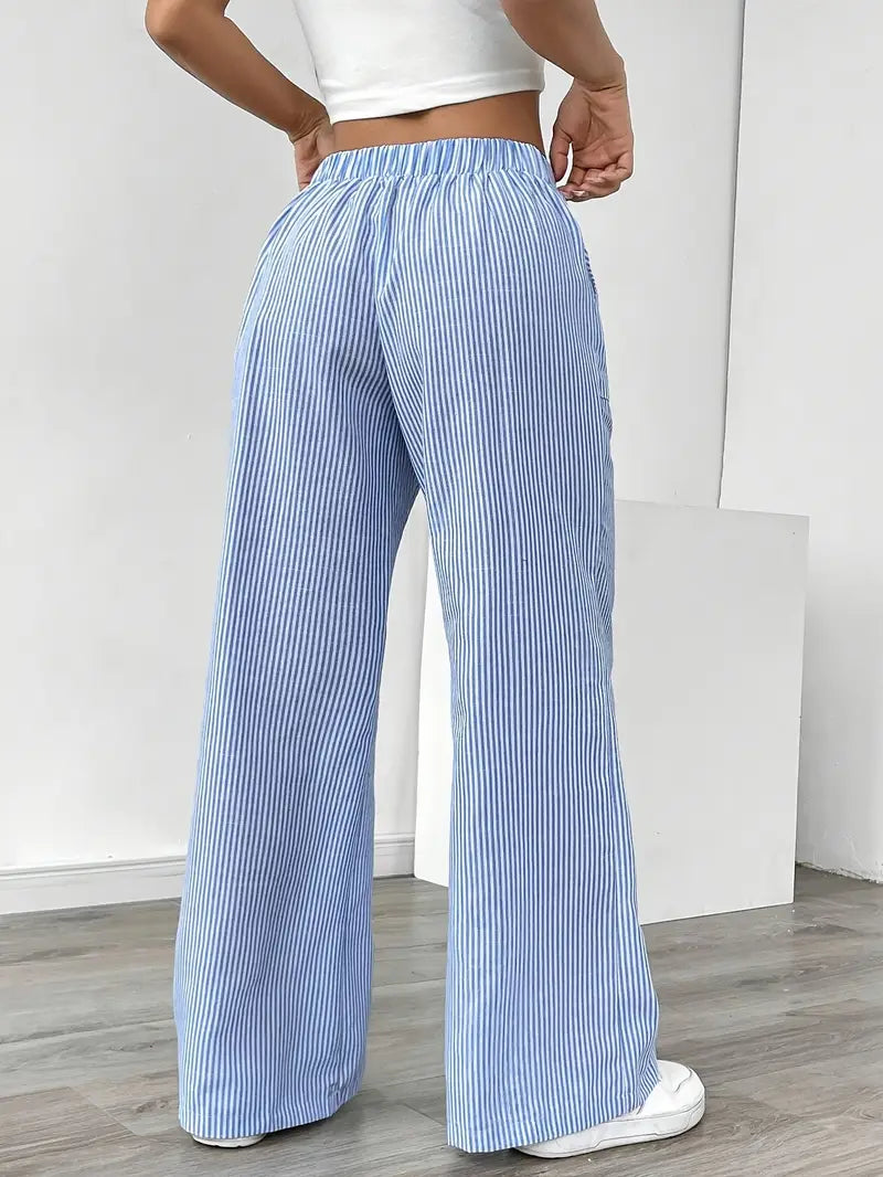 Comfortable Loose Fit Striped Pants