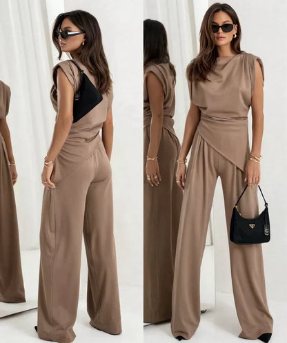 Women's Two Piece Straight Leg Pants Set