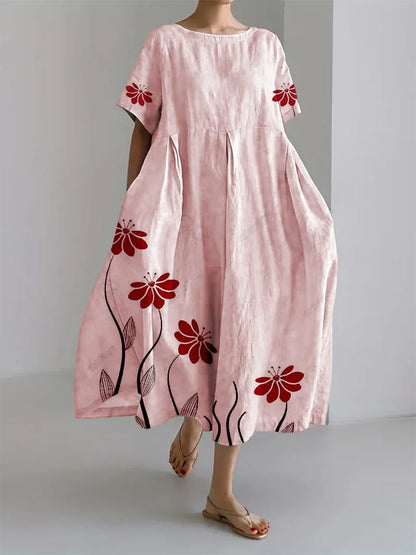 Sabrina Women's Floral Maxi Dress Comfortable Natural - VibreMode