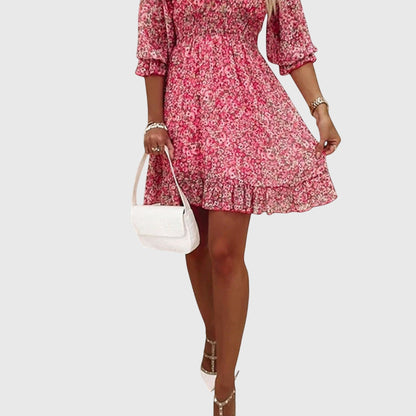 Floral V-Neck Women's Midi Sundress