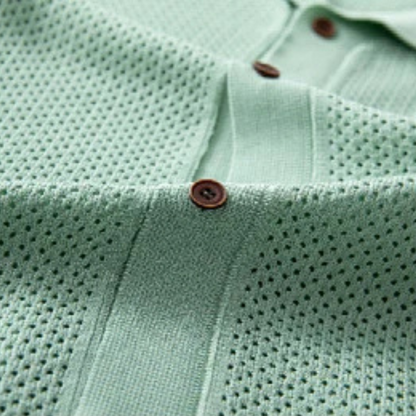 Men's Breathable Knitted Polo Shirt