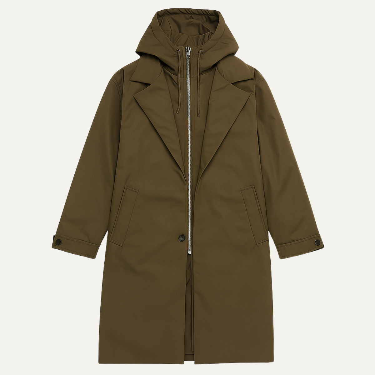 Men's Waterproof Hooded Parka Warm Long Coat - VibreMode