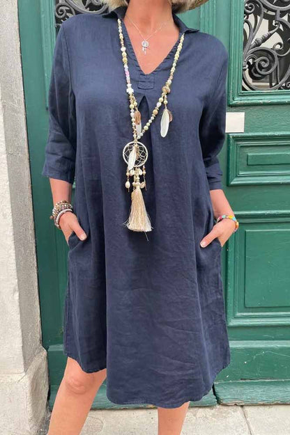 Casual V-Neck Flowy Summer Dress