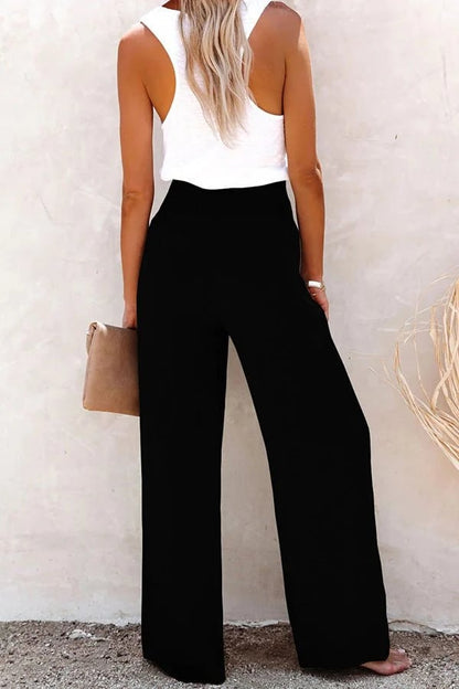 Women's High Waist Elastic Trousers