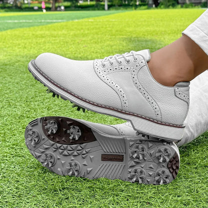 Classic Golf Shoes Leather Brown