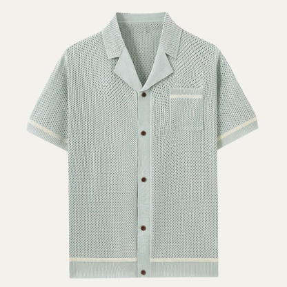 Men's Breathable Knitted Polo Shirt