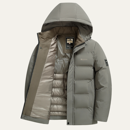 Men's Thick Cotton Padded Winter Jacket with Hood