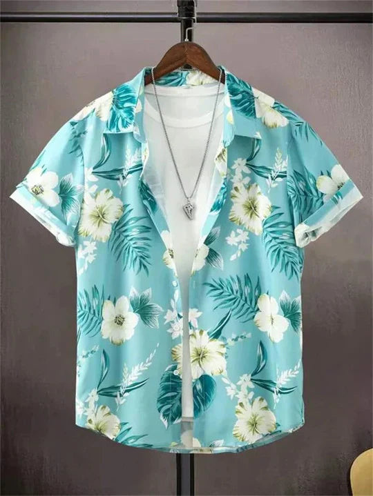 Men's Hawaiian Shirt 3D Flower Print Vibrant