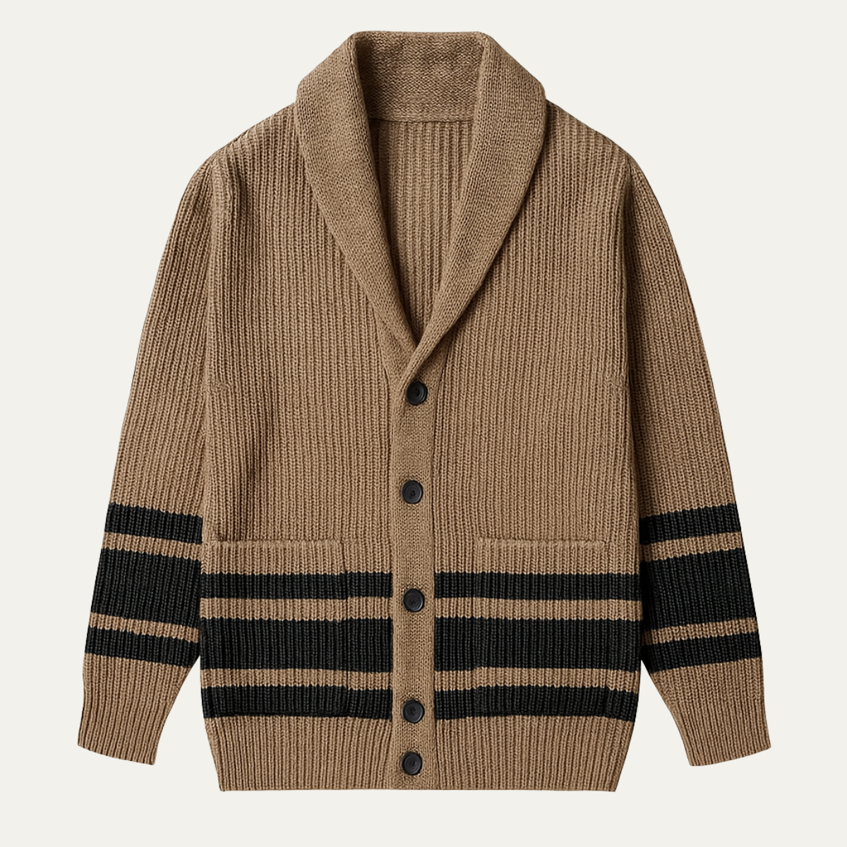 San Marino Men's Thick Knitted Cardigan Warm Lapel - VibreMode