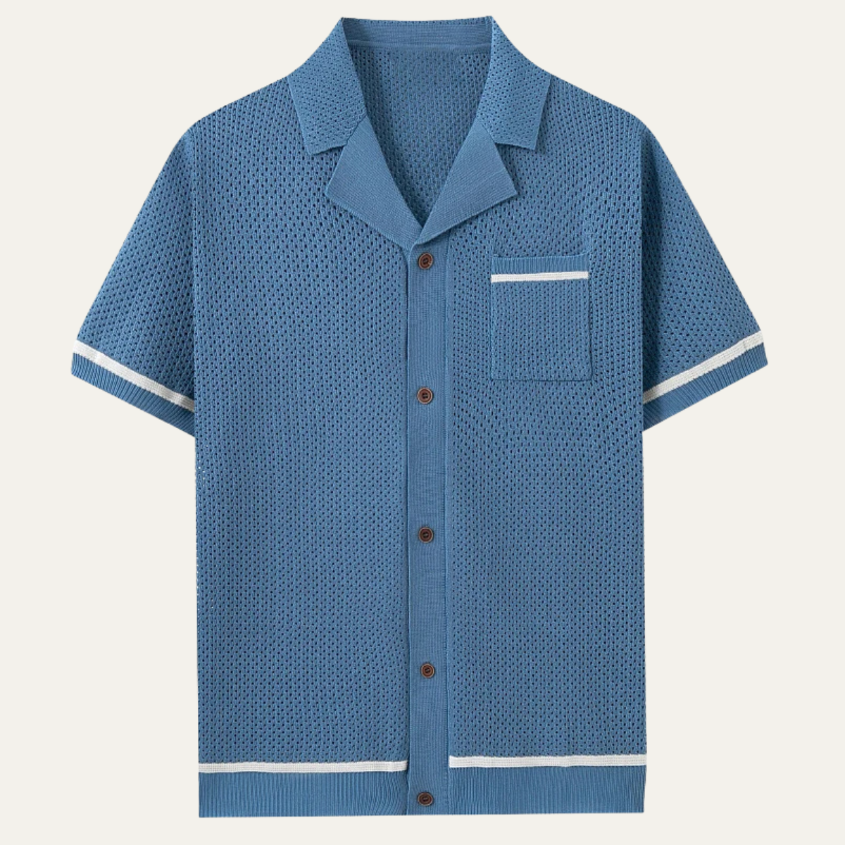 Men's Breathable Knitted Polo Shirt