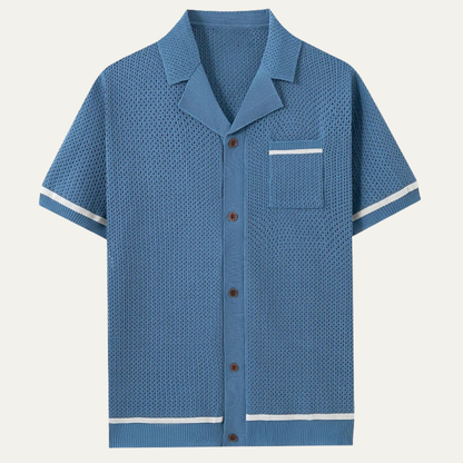 Men's Breathable Knitted Polo Shirt