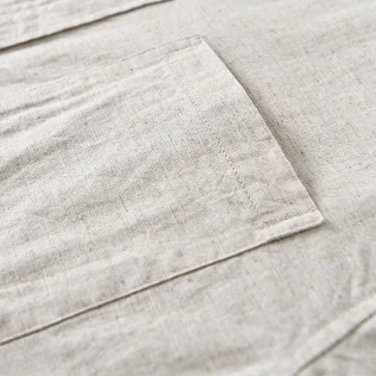 Men's Cotton Linen Shirt Loose Fit Mandarin Collar
