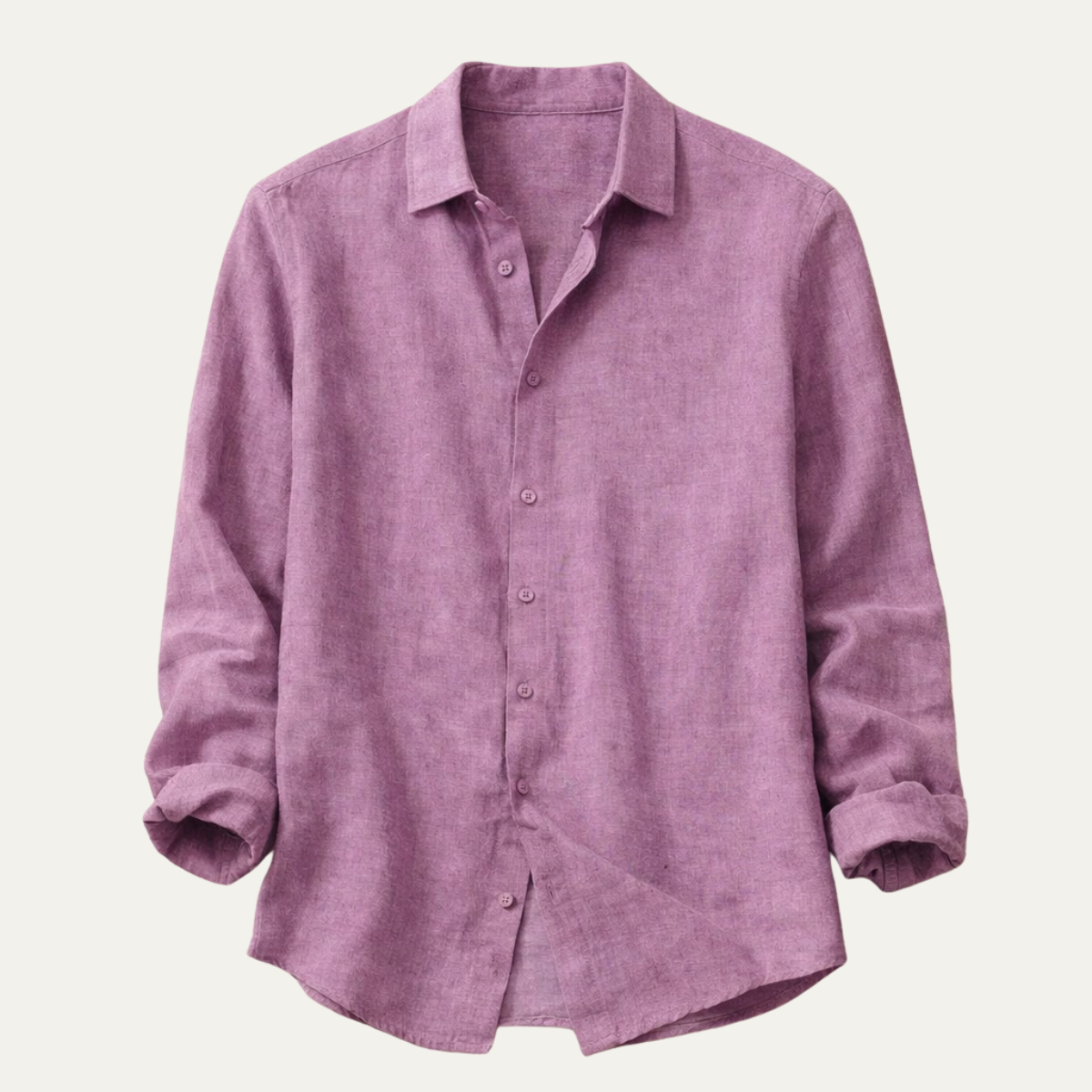 Men's Linen Cotton Shirt Lightweight Turn Down Collar - VibreMode