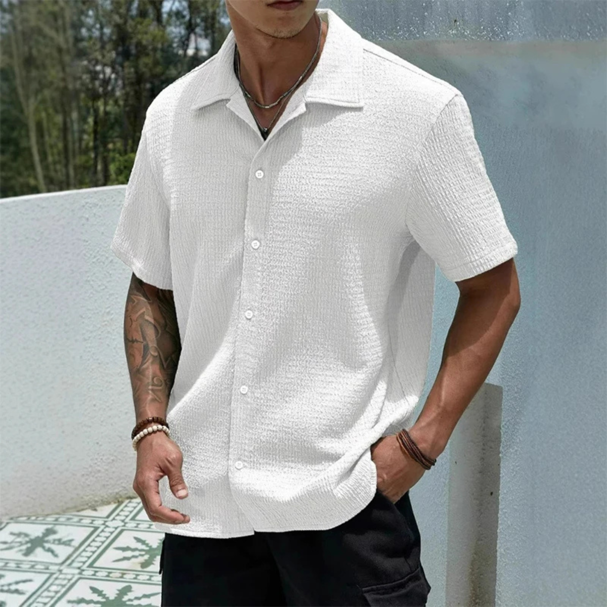 Men's Lightweight Button-Up Shirt