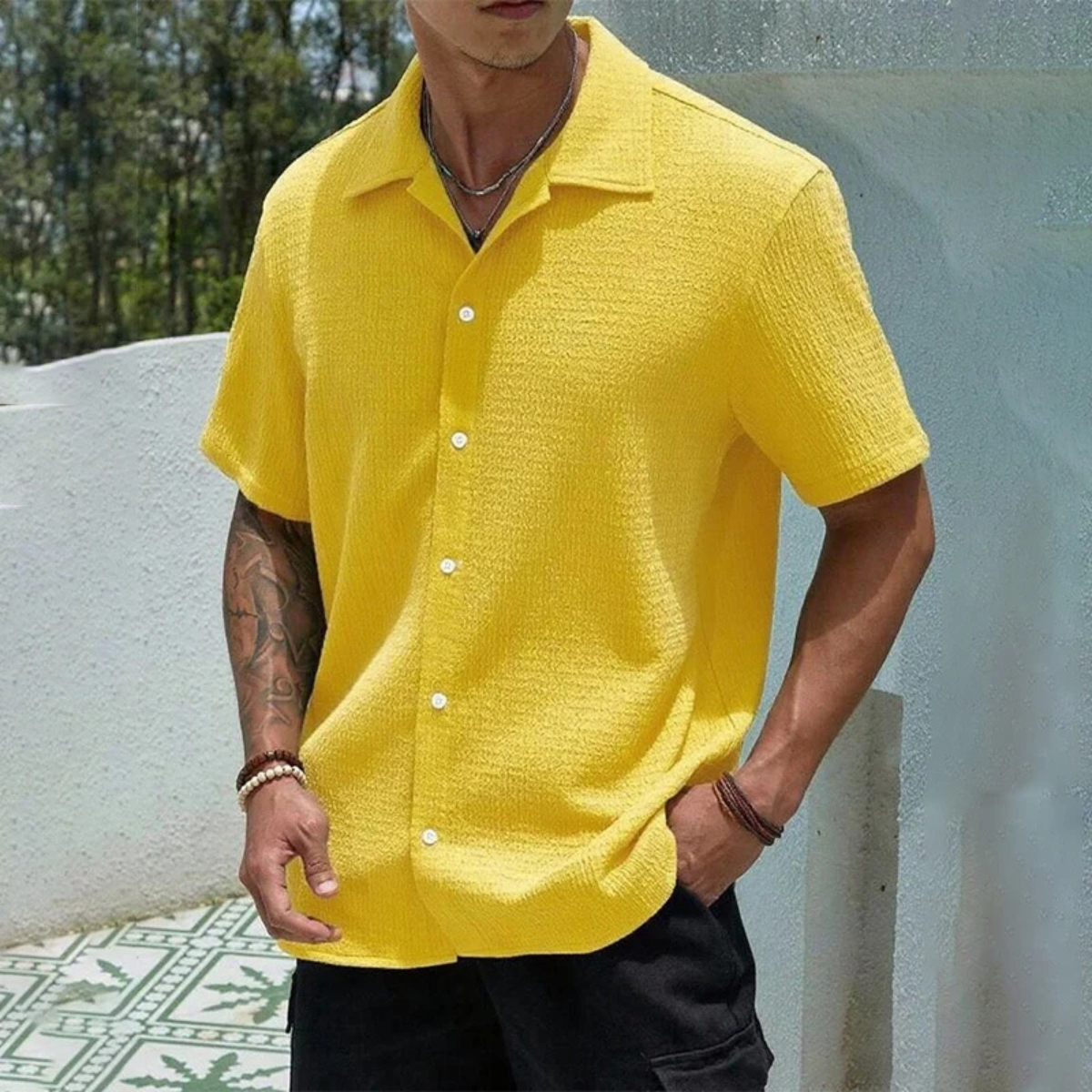 Men's Lightweight Button-Up Shirt