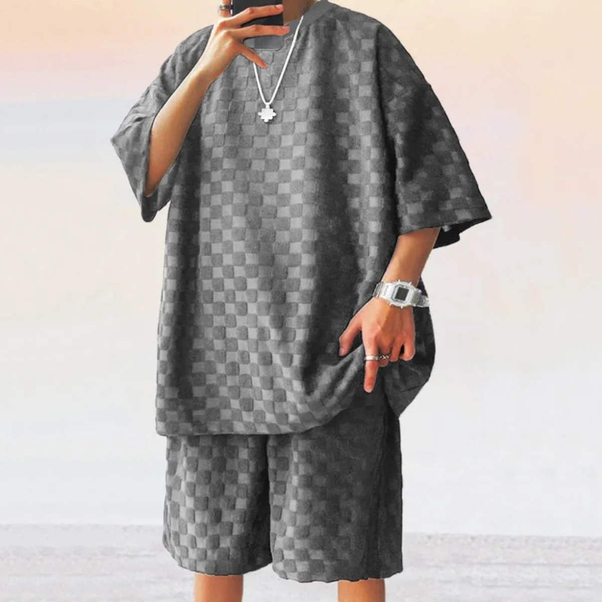 Men's Oversized Summer T Shirt And Shorts Set