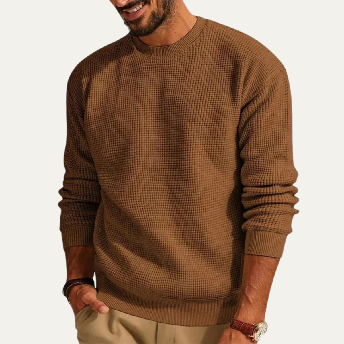 Men's Knit Sweater Casual Crew Neck
