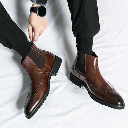 Davenport Men's Faux Leather Chelsea Boots