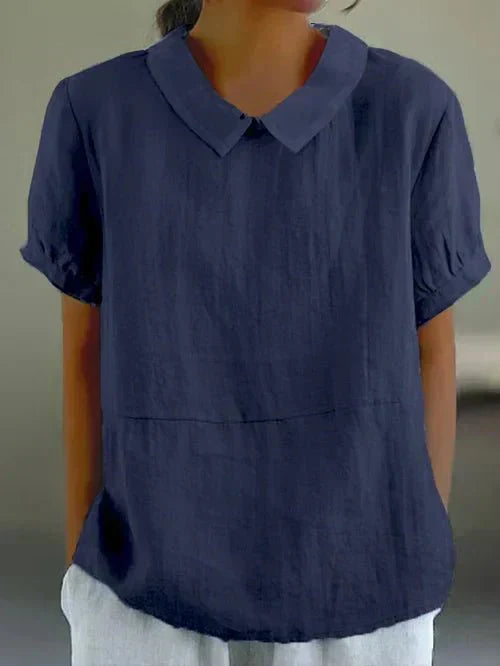 Classic Women's Short Sleeve Relaxed Fit Blouse