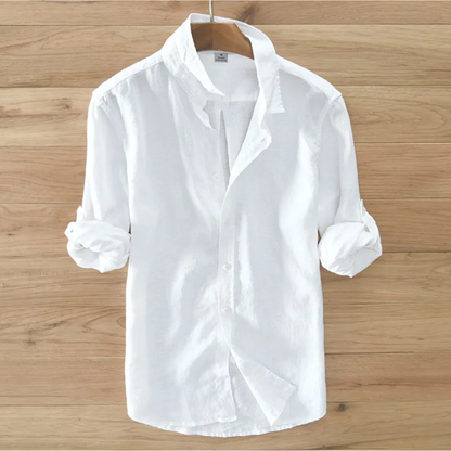 Men's Linen Casual Button Up Shirt Italian Style