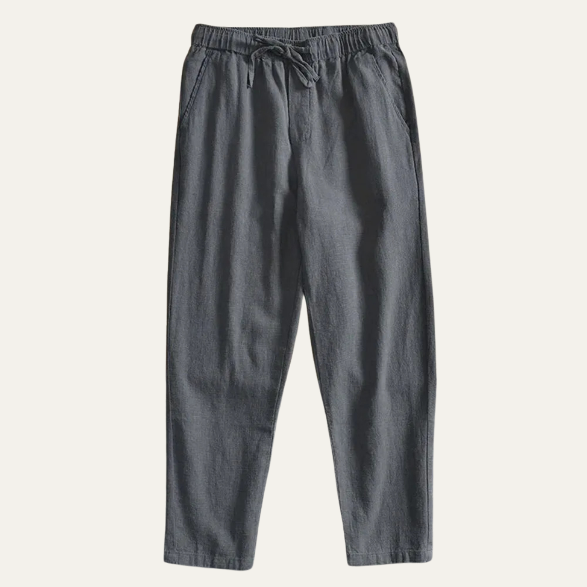Men's Linen Jogger Pants Elastic Waist Lightweight