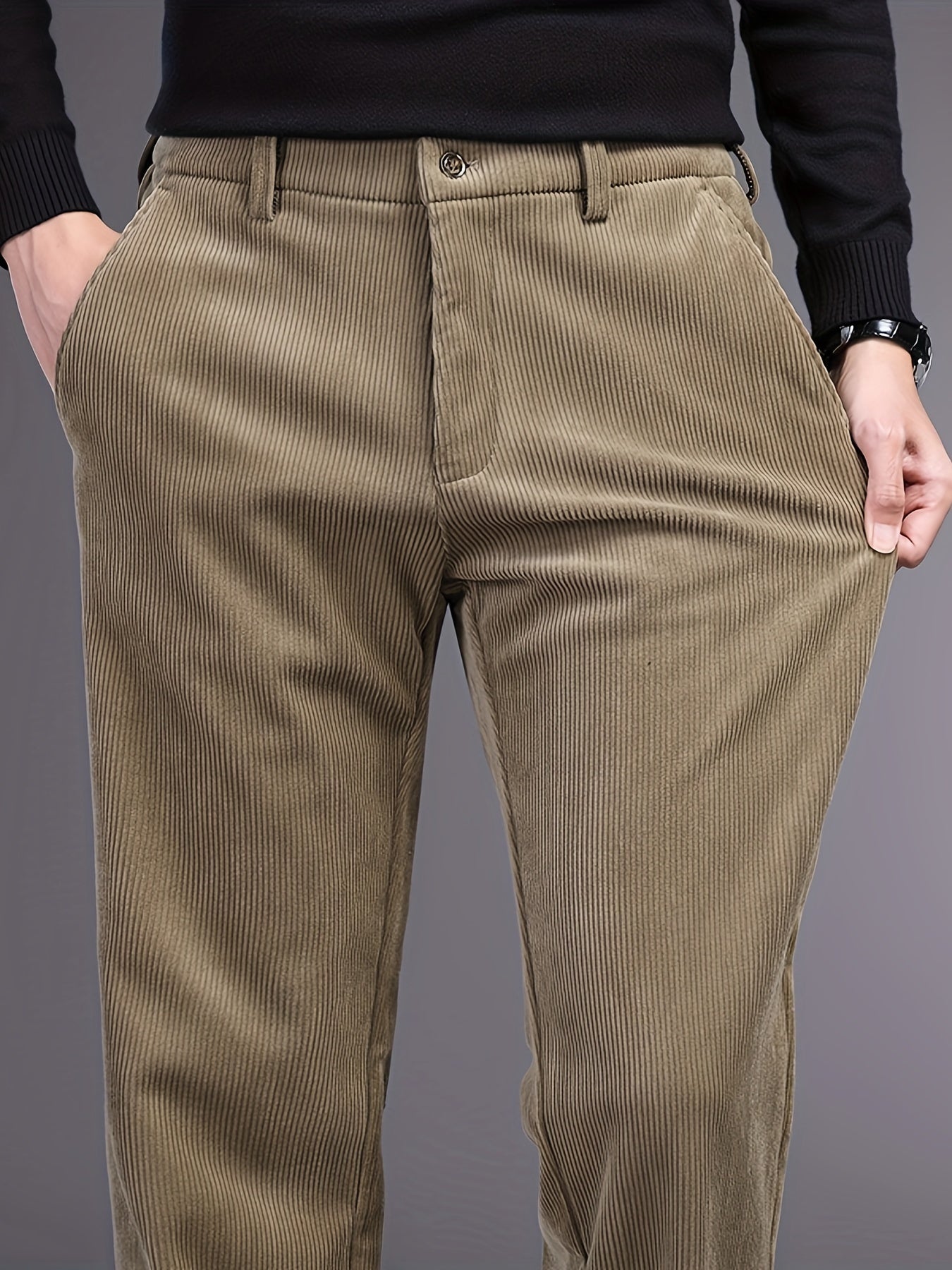 Rugged Textured Cord Pants