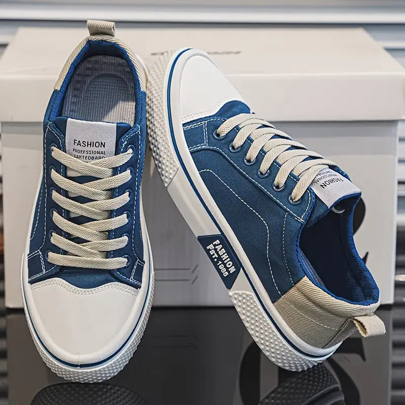 Men's Lace-Up Sneakers Rubber Toe Low-