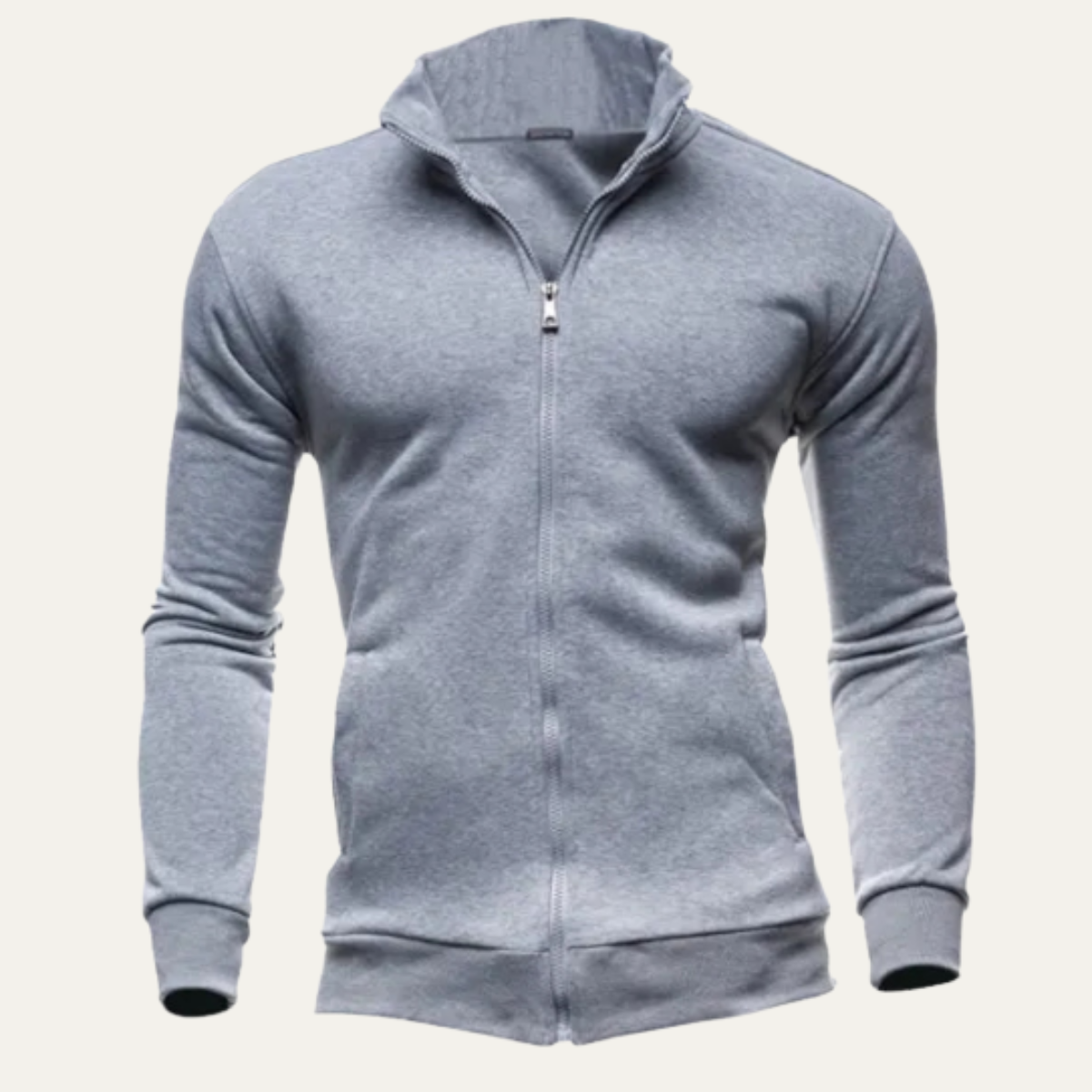 Men's Lightweight Zip Up Jacket Stand Collar Casual