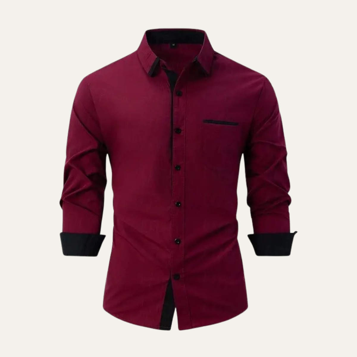 Men's Contrast Trim Button Up Shirt