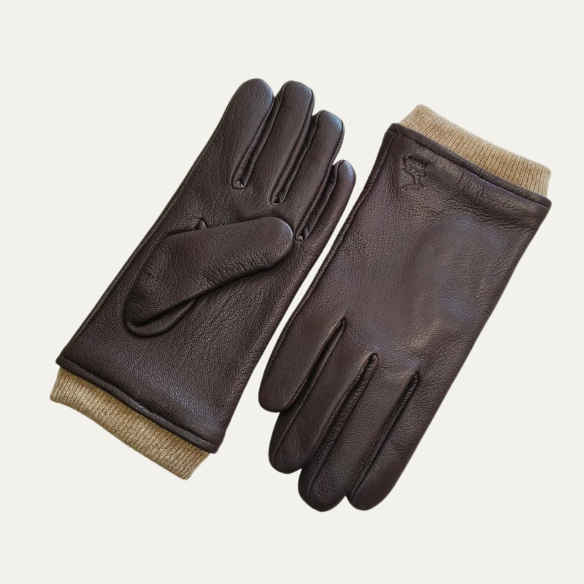 Men's Leather Wool Lined Driving Gloves