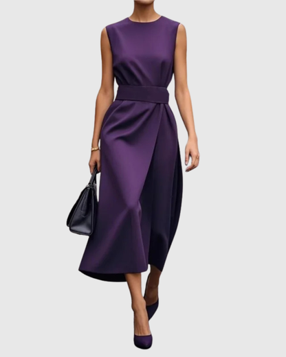 Elegant Ladies' Strapless Mid Length Dress Twist Detail