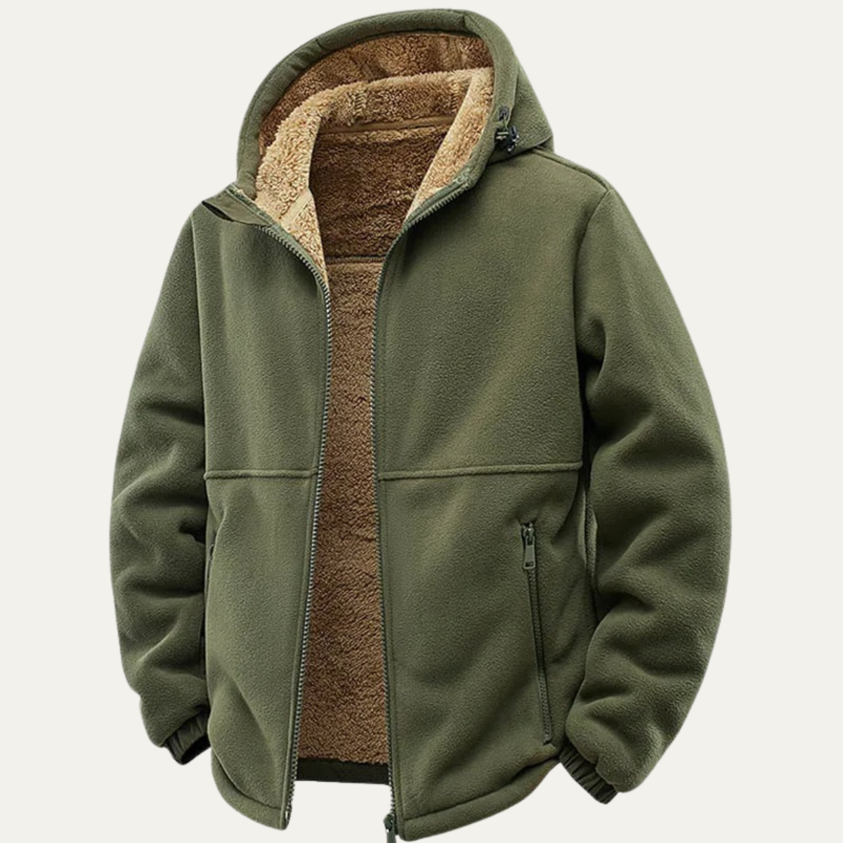 Men's Soft Shell Hooded Jacket Fleece Lined Thick Winter