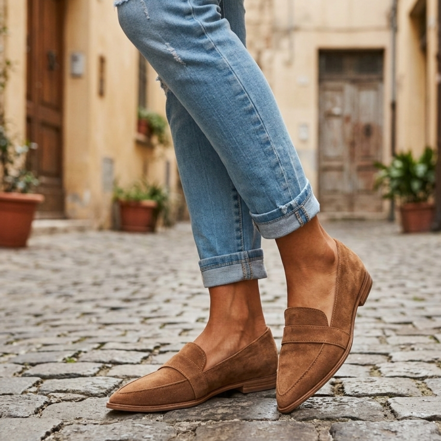 Women’s Pointed Toe Loafers Slip On Flat Shoes
