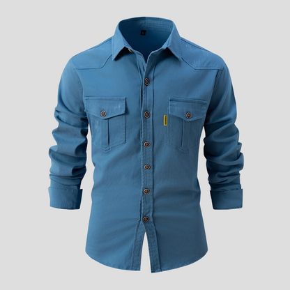 Men's Casual Button Down Shirt Durable Cotton