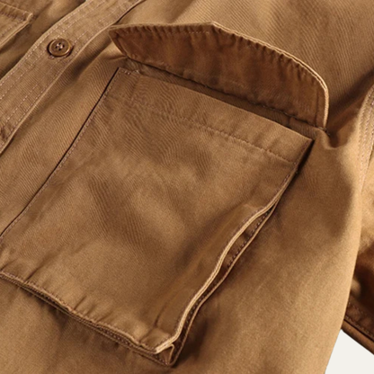 Men's Safari Shirt Button Up Casual Cotton