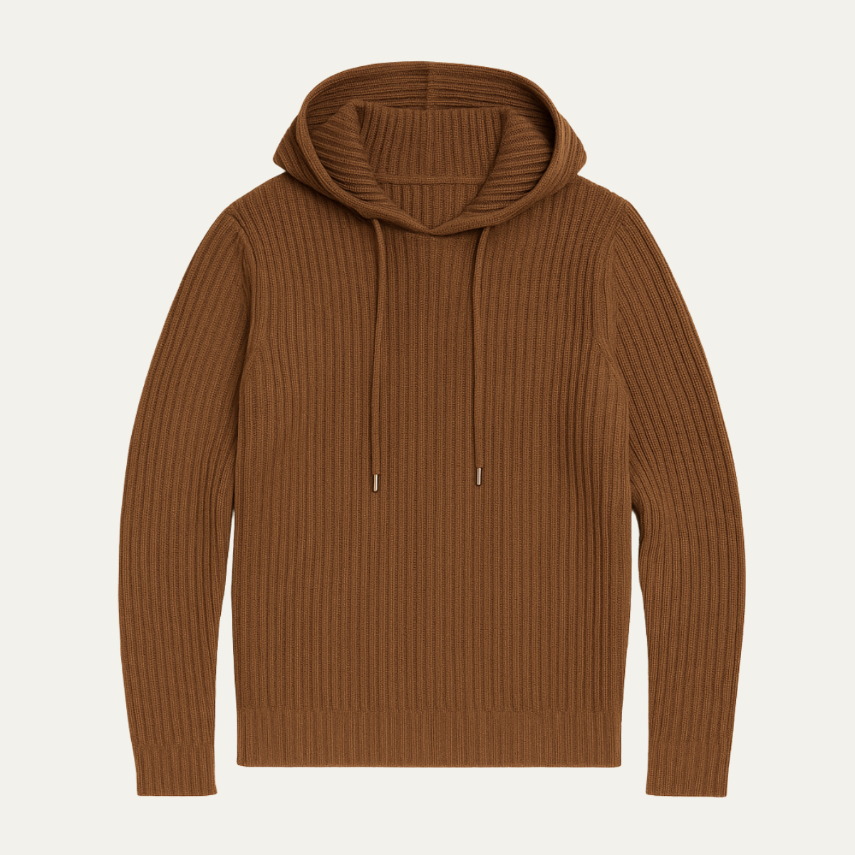 Men's Slim Fit Ribbed Knit Hoodie Sweater - VibreMode