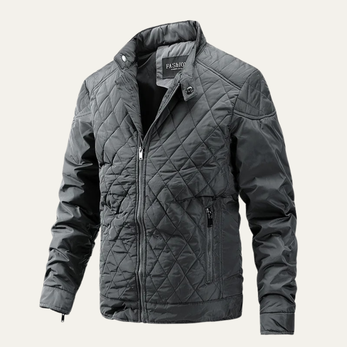 Crestfall Men's Quilted Jacket Warm Padded Zip Up