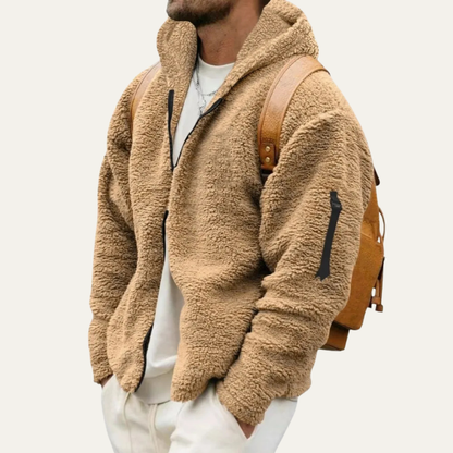 Men's Velvet Hoodie Jacket Soft Fleece Warm