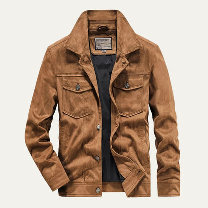 Montclair Men's Suede Cargo Jacket Lightweight Brown