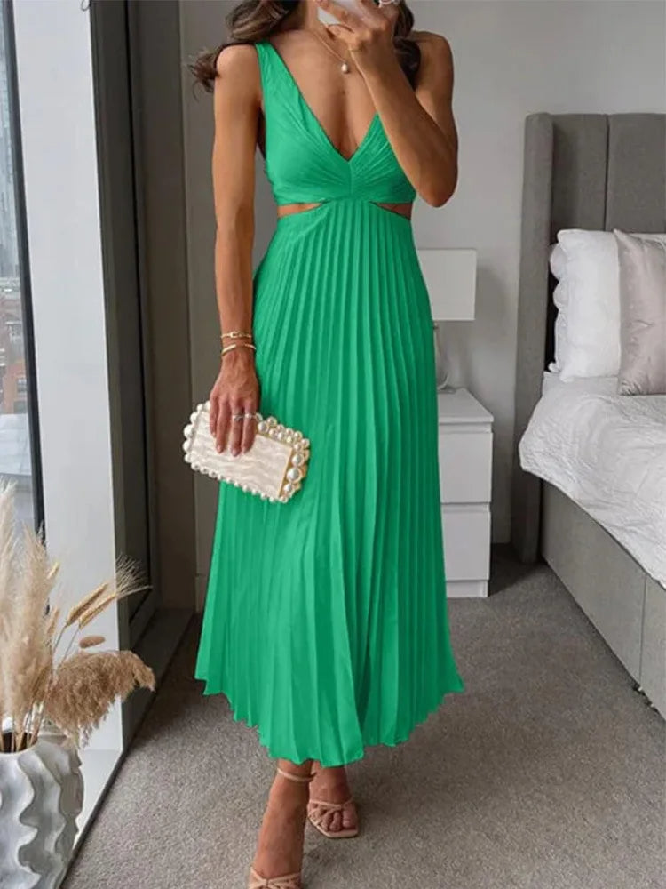 Women's Sleeveless Open Back Dress